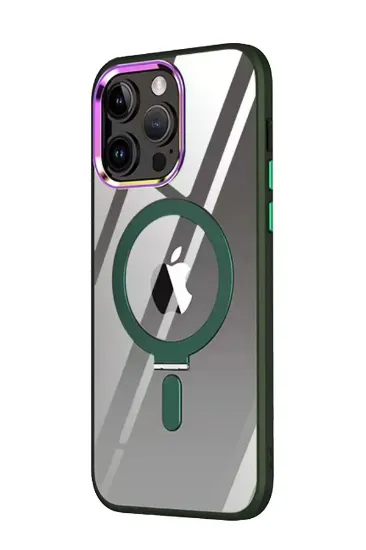 Newface iPhone 13 Pro Kılıf Mudo Magneticsafe Standlı Kapak - Köknar Yeşili resmi