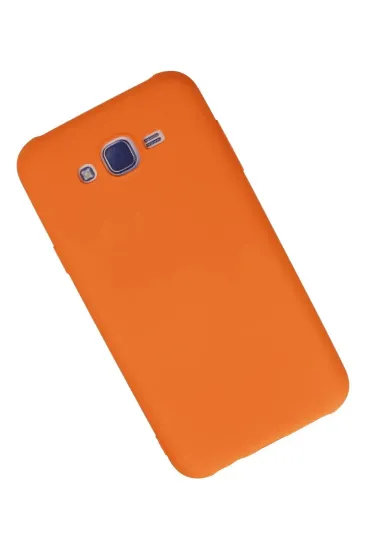Newface Samsung Galaxy J7 Kılıf Nano içi Kadife Silikon - Turuncu resmi