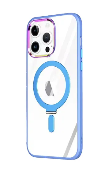 Newface iPhone 13 Pro Kılıf Mudo Magneticsafe Standlı Kapak - Sierra Blue resmi
