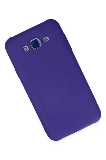 Newface Samsung Galaxy J7 Kılıf Nano içi Kadife Silikon - Mor resmi