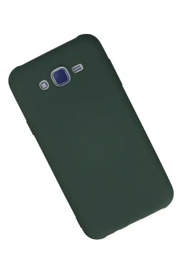 Newface Samsung Galaxy J7 Kılıf Nano içi Kadife Silikon - Koyu Yeşil resmi