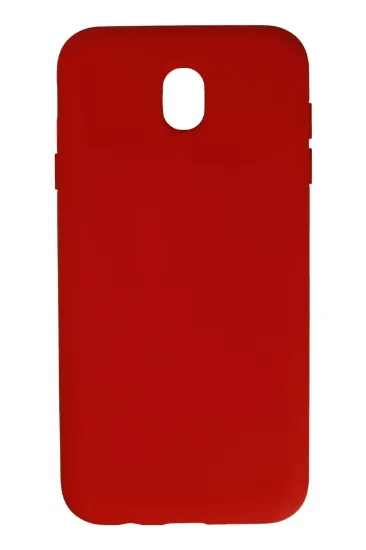 Newface Samsung Galaxy J7 Pro / J730 Kılıf Nano içi Kadife Silikon - Kırmızı resmi