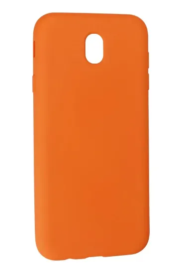 Newface Samsung Galaxy J7 Pro / J730 Kılıf Nano içi Kadife Silikon - Turuncu resmi