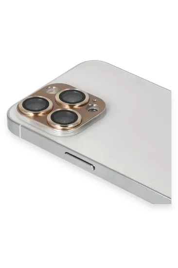 Newface iPhone 13 Pro Max Pers Alüminyum Kamera Lens - Gold resmi