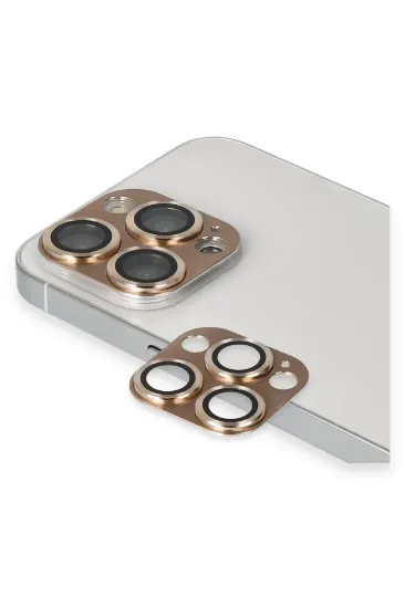 Newface iPhone 13 Pro Max Pers Alüminyum Kamera Lens - Gold resmi