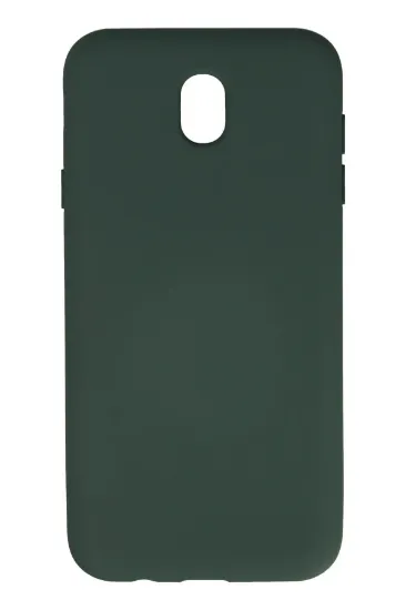 Newface Samsung Galaxy J7 Pro / J730 Kılıf Nano içi Kadife Silikon - Koyu Yeşil resmi