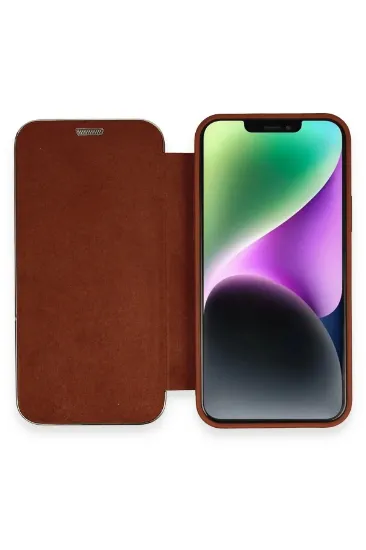 Newface iPhone 11 Kılıf Dolpin Kapaklı - Kahverengi resmi