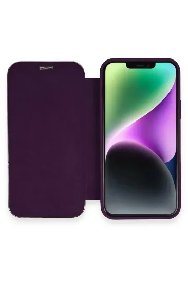 Newface iPhone 11 Kılıf Dolpin Kapaklı - Derin Mor resmi