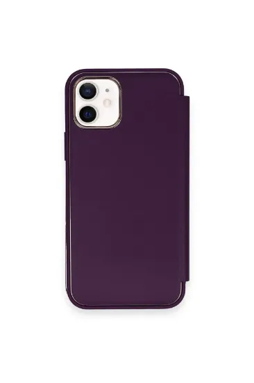 Newface iPhone 11 Kılıf Dolpin Kapaklı - Derin Mor resmi