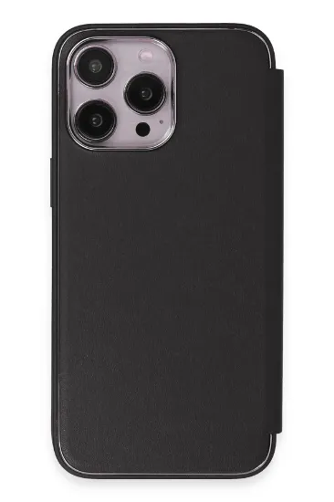 Newface iPhone 13 Pro Max Kılıf Dolpin Kapaklı - Siyah resmi