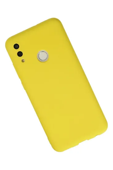 Newface Huawei P Smart 2019 Kılıf Nano içi Kadife Silikon - Sarı resmi