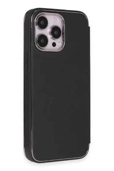 Newface iPhone 13 Pro Kılıf Dolpin Kapaklı - Siyah resmi