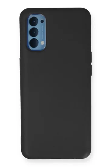 Newface Oppo Reno 4 Kılıf Nano içi Kadife Silikon - Siyah resmi