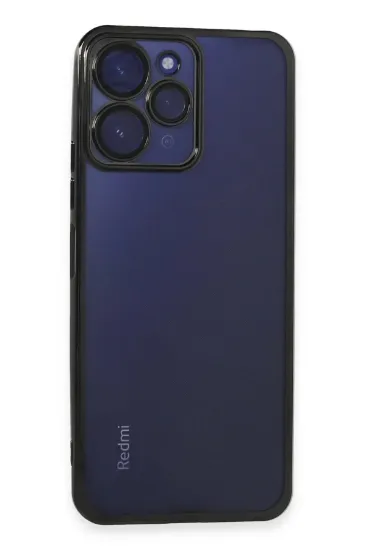 Newface Xiaomi Redmi 12 Kılıf Razer Lensli Silikon - Siyah resmi