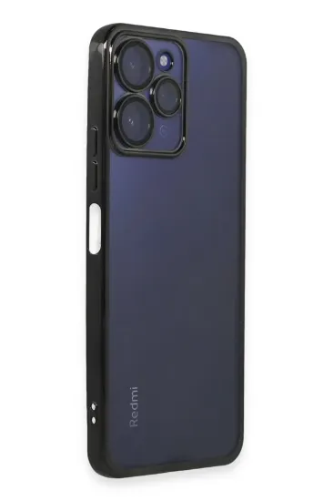 Newface Xiaomi Redmi 12 Kılıf Razer Lensli Silikon - Siyah resmi