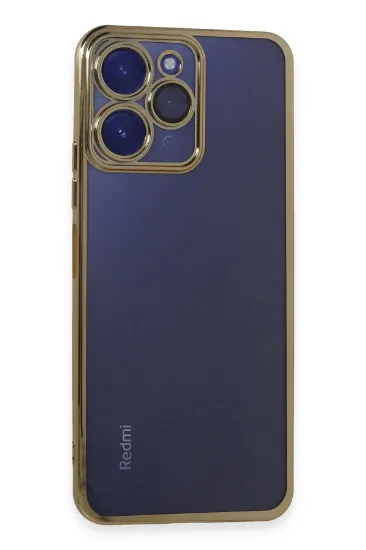 Newface Xiaomi Redmi 12 Kılıf Razer Lensli Silikon - Gold resmi