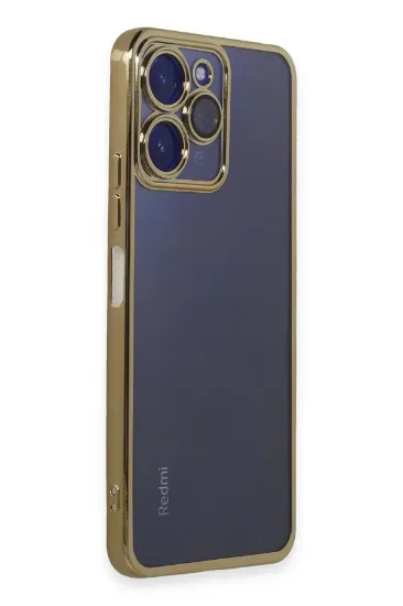 Newface Xiaomi Redmi 12 Kılıf Razer Lensli Silikon - Gold resmi