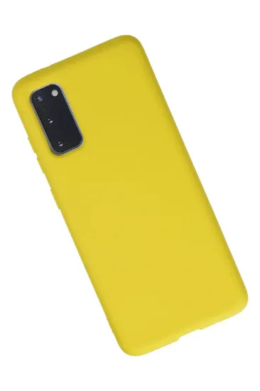 Newface Samsung Galaxy S20 Kılıf Nano içi Kadife Silikon - Sarı resmi
