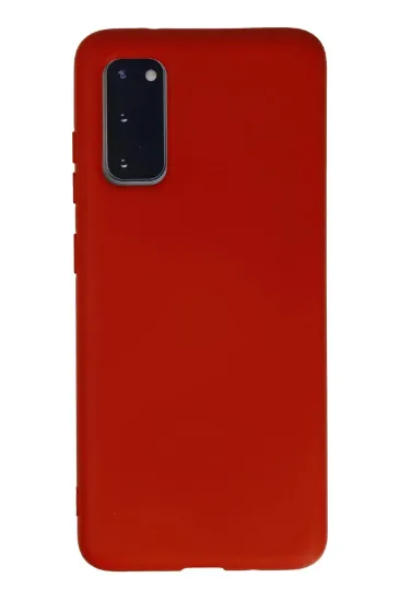 Newface Samsung Galaxy S20 Kılıf Nano içi Kadife Silikon - Kırmızı resmi