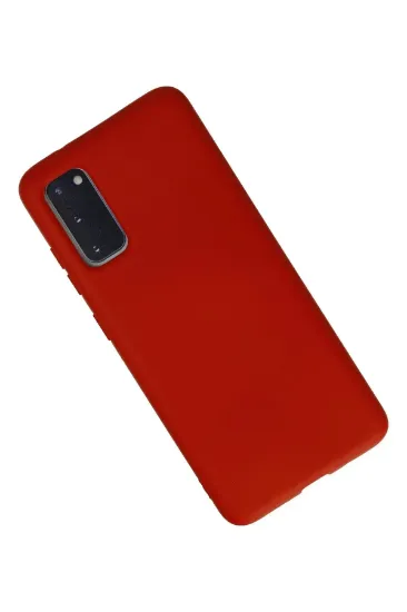 Newface Samsung Galaxy S20 Kılıf Nano içi Kadife Silikon - Kırmızı resmi