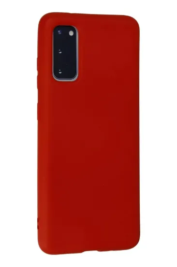 Newface Samsung Galaxy S20 Kılıf Nano içi Kadife Silikon - Kırmızı resmi