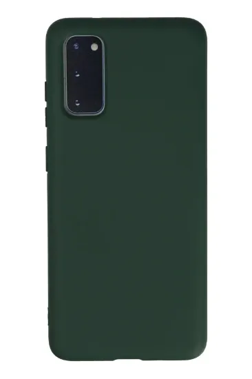 Newface Samsung Galaxy S20 Kılıf Nano içi Kadife Silikon - Koyu Yeşil resmi
