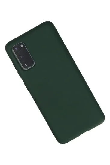 Newface Samsung Galaxy S20 Kılıf Nano içi Kadife Silikon - Koyu Yeşil resmi