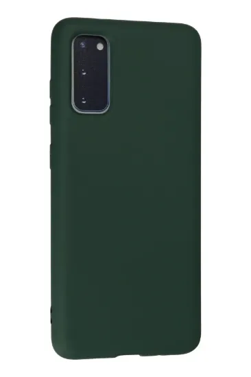 Newface Samsung Galaxy S20 Kılıf Nano içi Kadife Silikon - Koyu Yeşil resmi