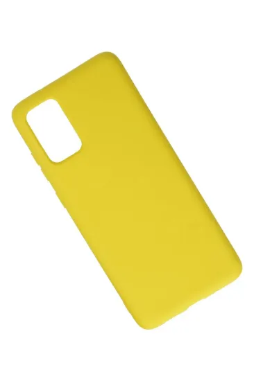 Newface Samsung Galaxy S20 Plus Kılıf Nano içi Kadife Silikon - Sarı resmi