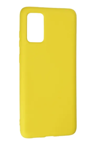 Newface Samsung Galaxy S20 Plus Kılıf Nano içi Kadife Silikon - Sarı resmi
