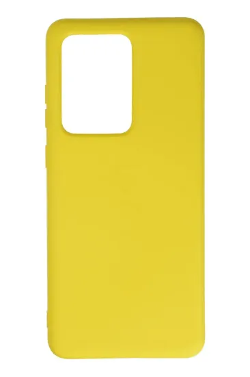 Newface Samsung Galaxy S20 Ultra Kılıf Nano içi Kadife Silikon - Sarı resmi