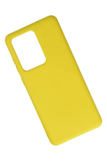 Newface Samsung Galaxy S20 Ultra Kılıf Nano içi Kadife Silikon - Sarı resmi