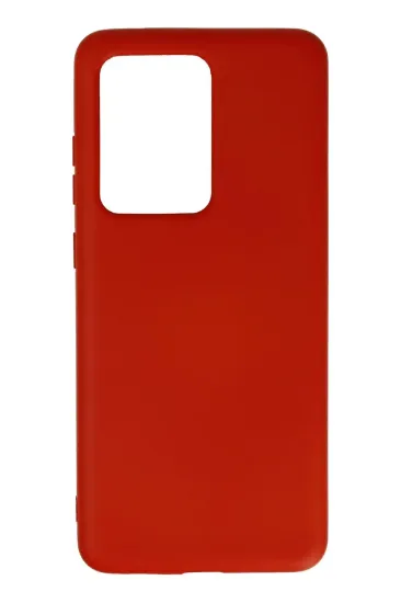 Newface Samsung Galaxy S20 Ultra Kılıf Nano içi Kadife Silikon - Kırmızı resmi