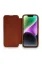 Newface iPhone 14 Pro Max Kılıf Dolpin Kapaklı - Kahverengi resmi
