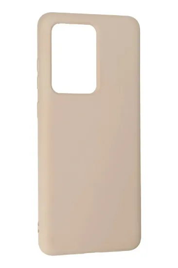 Newface Samsung Galaxy S20 Ultra Kılıf Nano içi Kadife Silikon - Pudra resmi