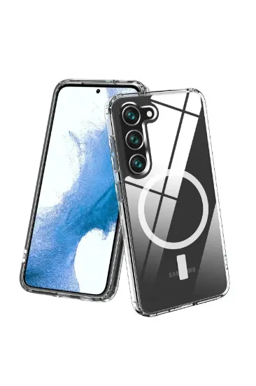 Newface Samsung Galaxy S23 Plus Kılıf Magneticsafe Şeffaf Silikon - Şeffaf resmi