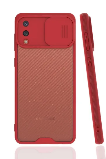 Newface Samsung Galaxy A02 Kılıf Platin Kamera Koruma Silikon - Kırmızı resmi