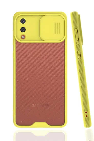 Newface Samsung Galaxy A02 Kılıf Platin Kamera Koruma Silikon - Sarı resmi