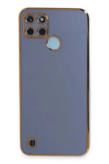 Newface Realme C25Y Kılıf Volet Silikon - Mavi resmi