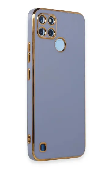 Newface Realme C25Y Kılıf Volet Silikon - Mavi resmi