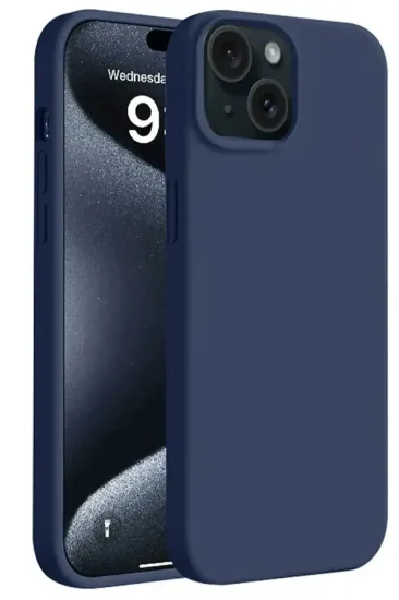 Newface iPhone 15 Plus Kılıf First Silikon - Lacivert resmi