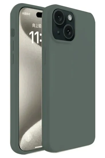 Newface iPhone 15 Plus Kılıf First Silikon - Koyu Yeşil resmi
