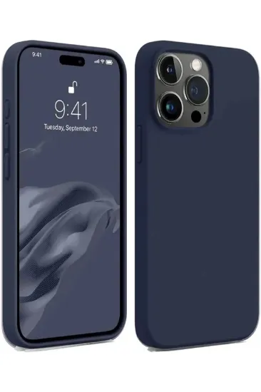 Newface iPhone 15 Pro Kılıf First Silikon - Lacivert resmi