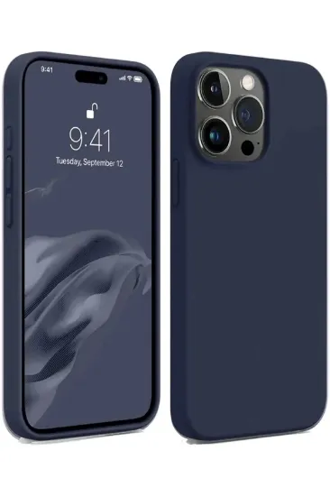 Newface iPhone 15 Pro Max Kılıf First Silikon - Lacivert resmi