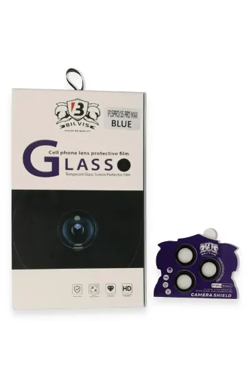 Newface iPhone 15 Pro Max Bilvis Titan Kamera Lens - Lacivert resmi