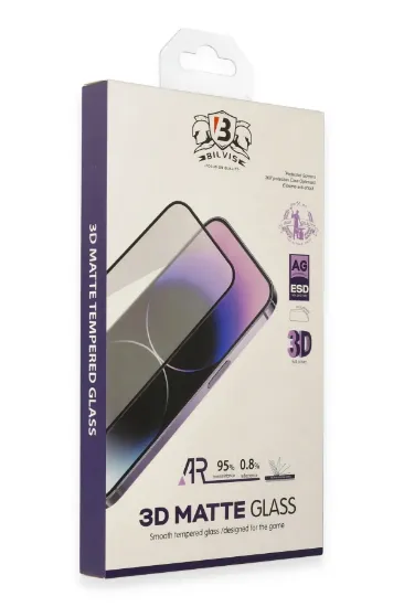 Newface iPhone 15 Pro Max Bilvis 3D Mat Cam Ekran Koruyucu resmi