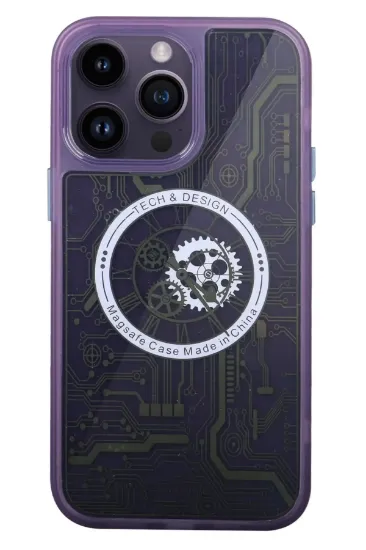 Newface iPhone 14 Pro Kılıf Magic Magneticsafe Silikon - Derin Mor resmi