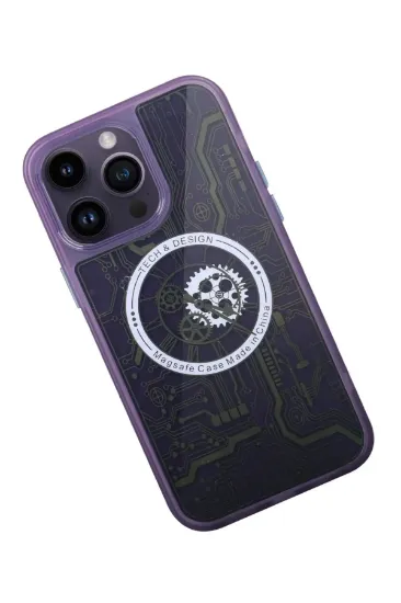 Newface iPhone 14 Pro Max Kılıf Magic Magneticsafe Silikon - Derin Mor resmi