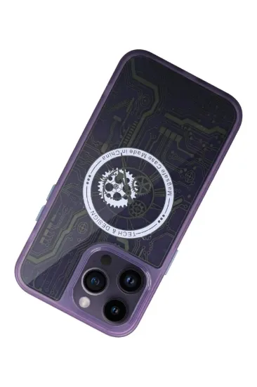 Newface iPhone 14 Pro Max Kılıf Magic Magneticsafe Silikon - Derin Mor resmi