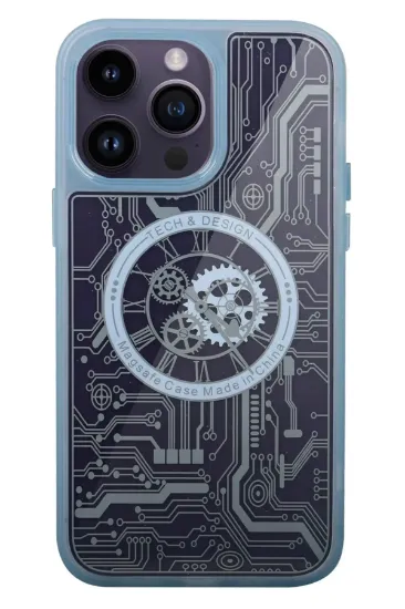 Newface iPhone 14 Pro Max Kılıf Magic Magneticsafe Silikon - Sierra Blue resmi